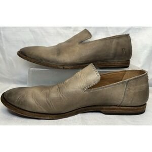 Frye 3480739-STO Mens DistressedLeather Chris Venetian Loafers Taupe Size 9D